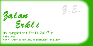 zalan erkli business card